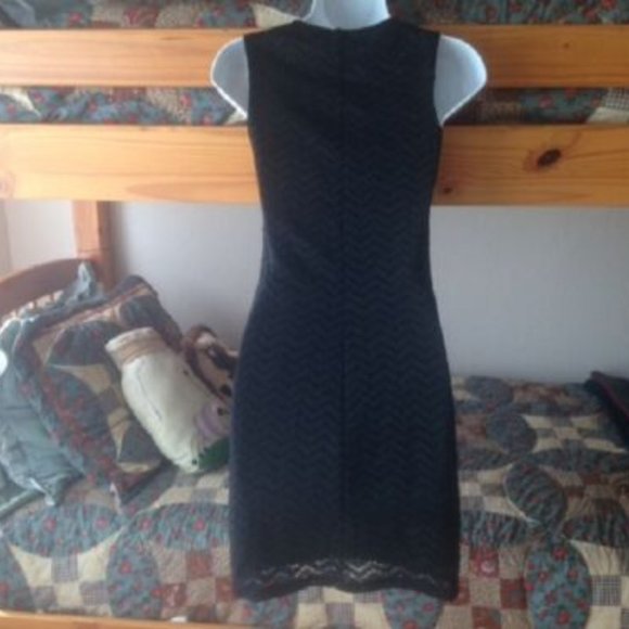 NWT * Sexy BLACK Sparkle COCKTAIL DRESS * TIGHT low neck STRETCH bodycon * sz 1 - Picture 5 of 7